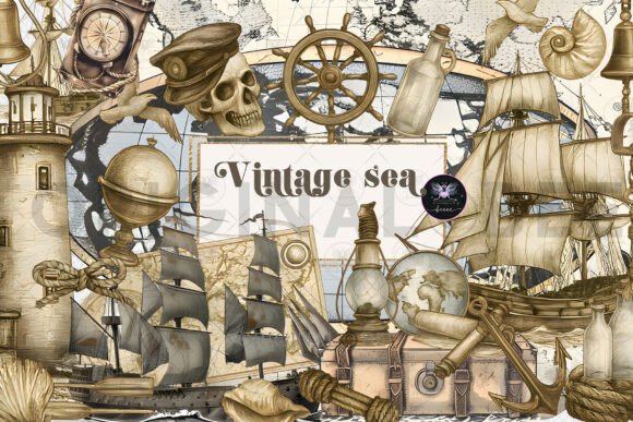 Download Vintage Sea Pirates Clipart - Pirates Collection