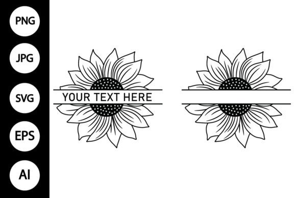 Download Sunflower Svg Monogram Sunflower Half - Sunflower svg Collection