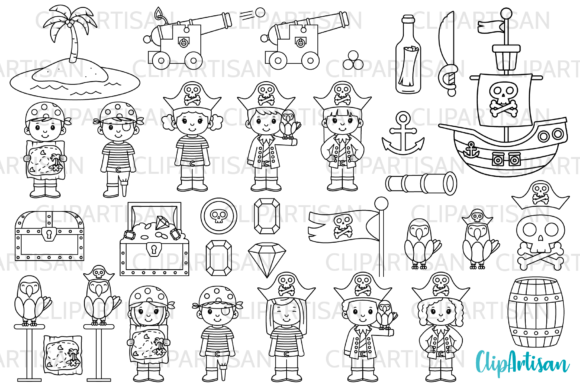 Download Pirate Clip Art, Pirates Digital Stamps - Pirates Collection