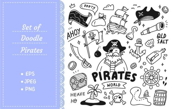 Download Set of Cute Pirates Doodle - Pirates Collection