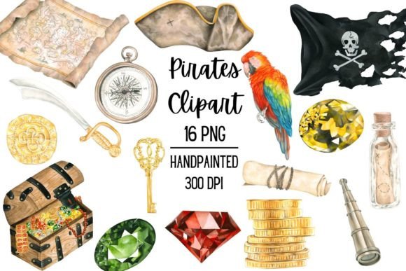 Download Watercolor Pirates Clipart, Pirate Party - Pirates Collection