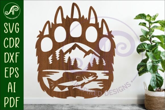 Download Bear Paw Print Fishing Wall Sign - Fishing wall sign Collection